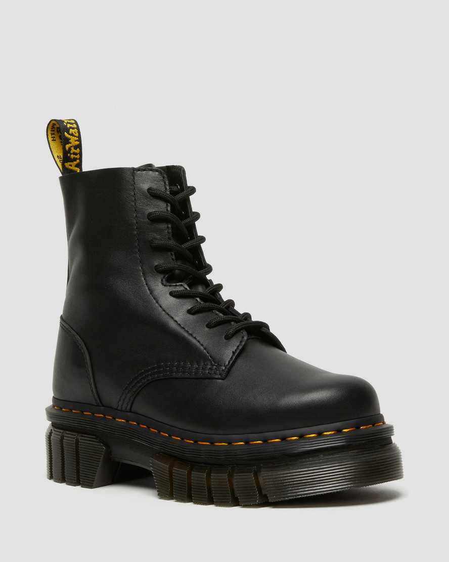 Dr. Martens Audrick Nappa Lær Platform Støvler Dame Svart [0834EXHCQ]